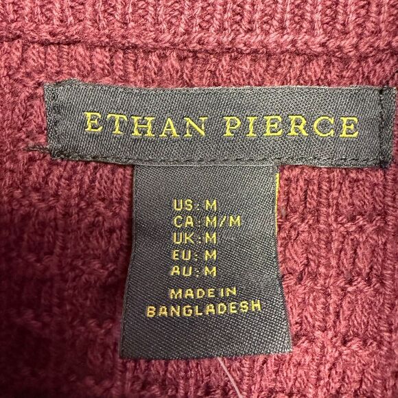 Ethan Pierce Sweater Mens Medium Maroon Knit Pullover Business Casual NWT - Picture 4 of 7